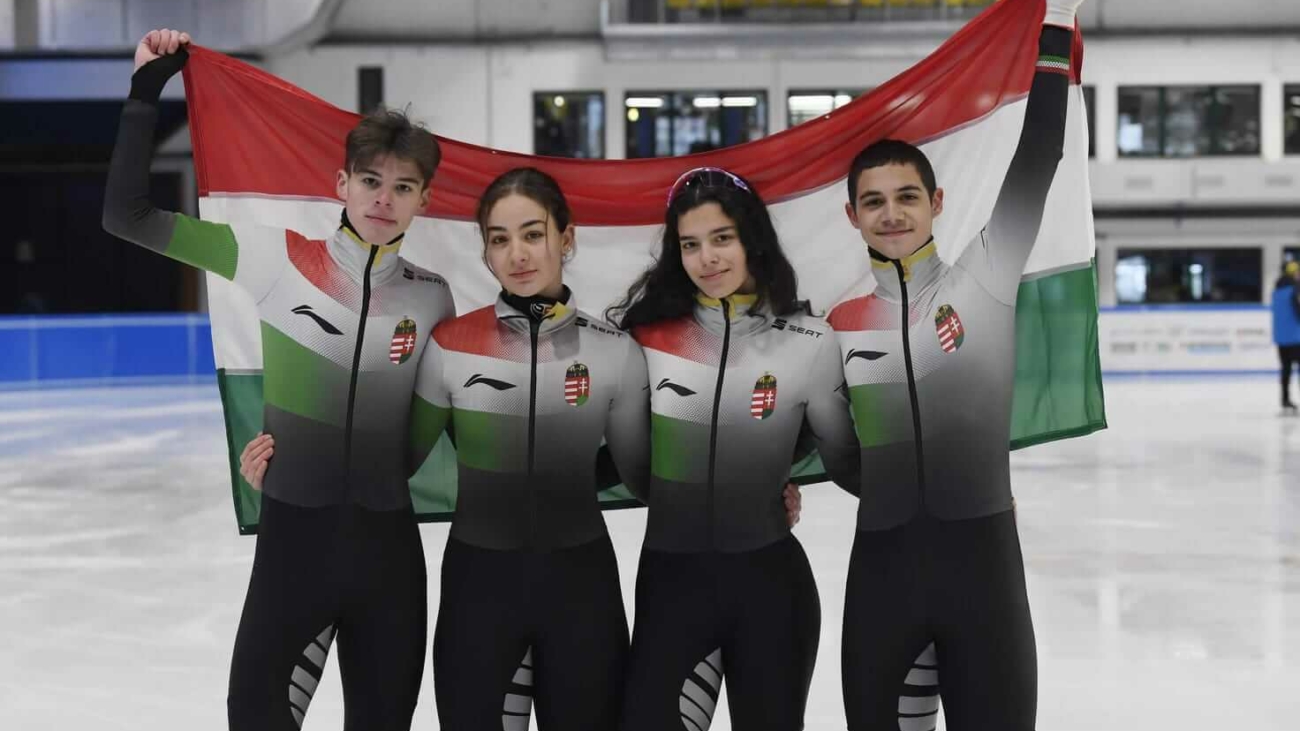 Győztes vegyes váltó Zalánnal 2023 EYOF